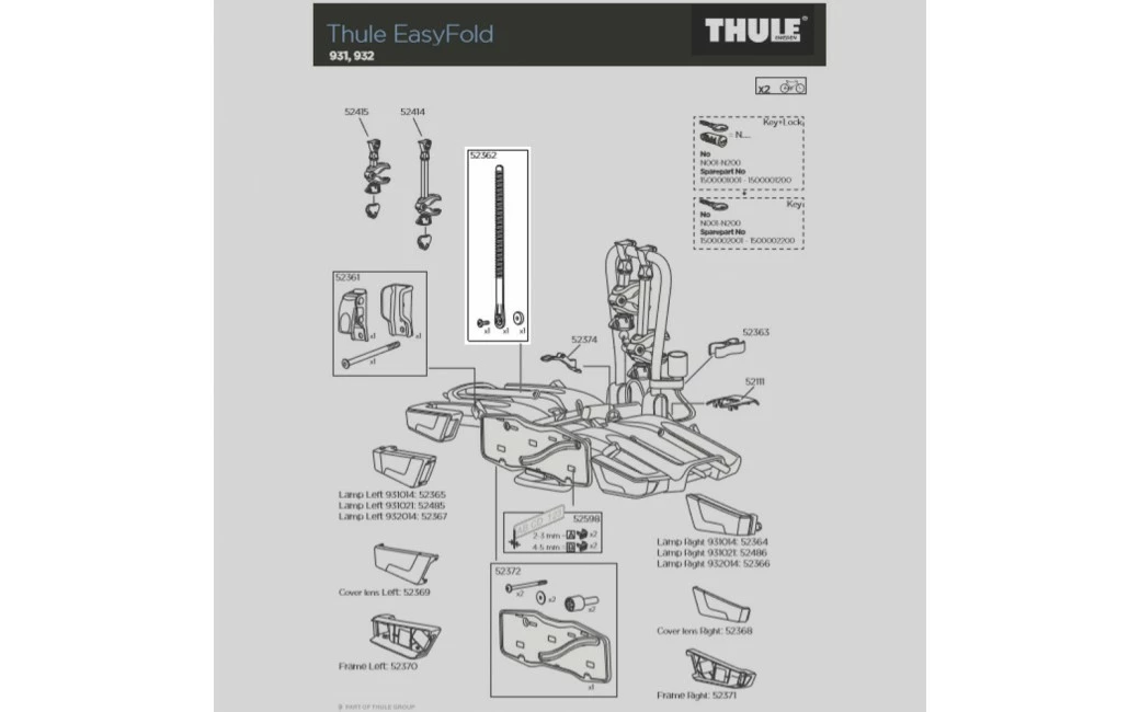 Sangle De Roue Porte-vélo Thule EF 931-932 1 Sangle De Roue Porte-vélo Thule EF 931-932